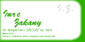 imre zakany business card